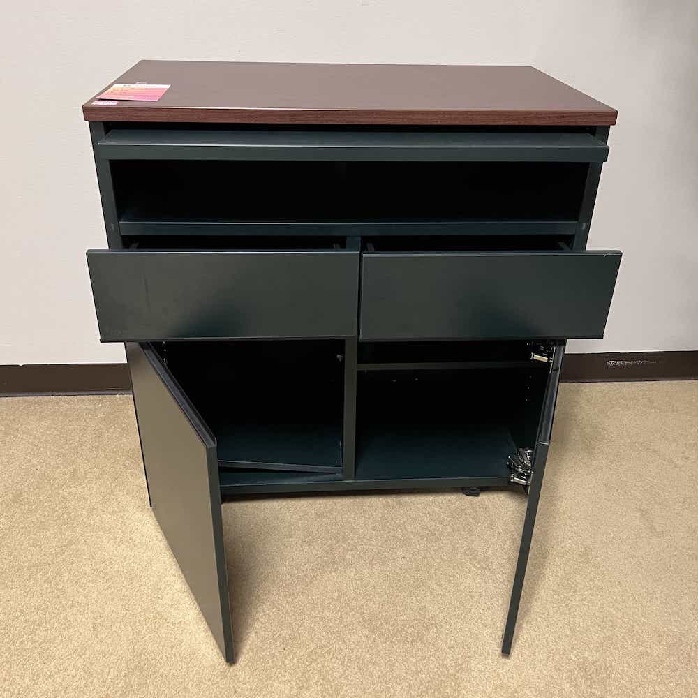 Storage Cabinet green and cherry, open