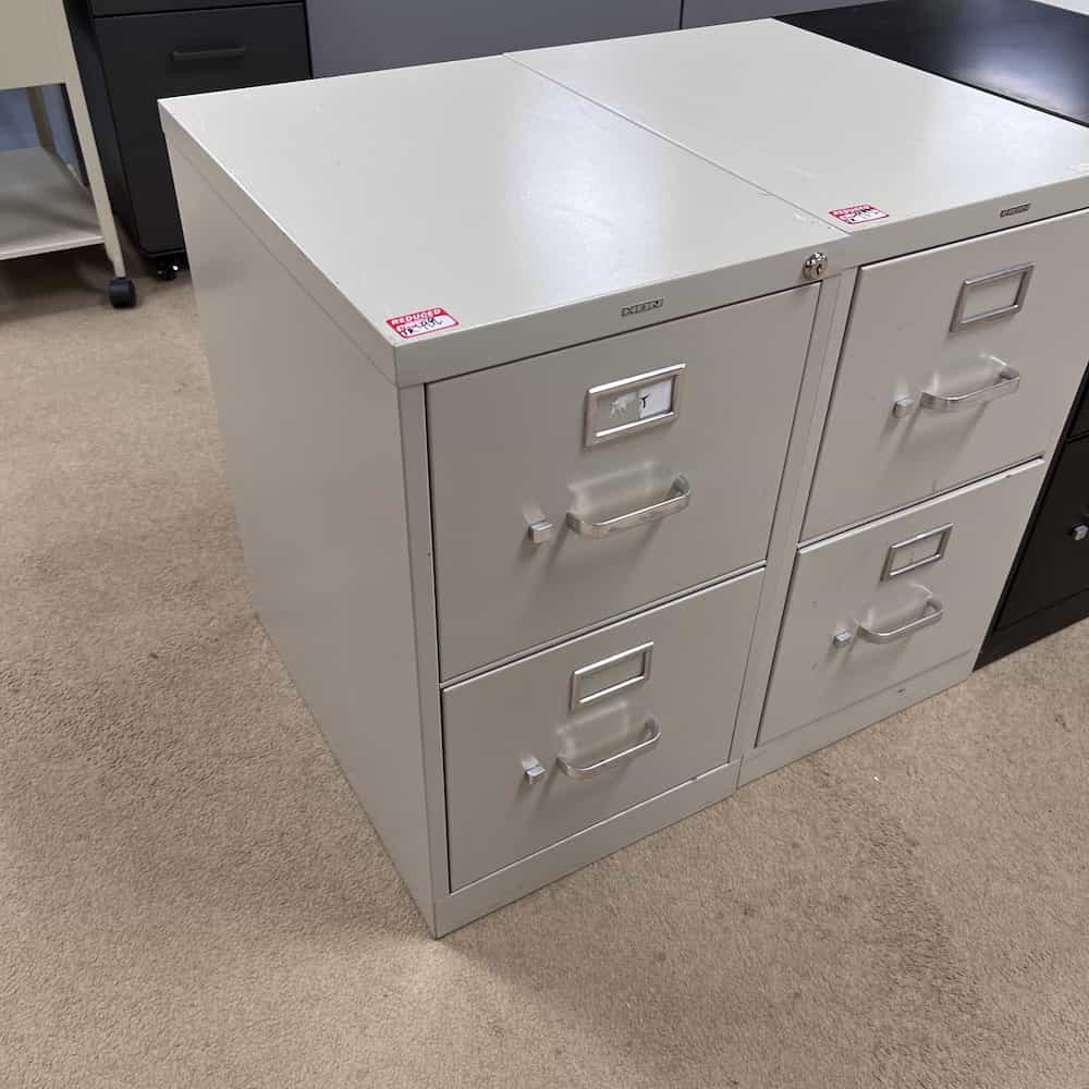 2 drawer file cabinet, light grey
