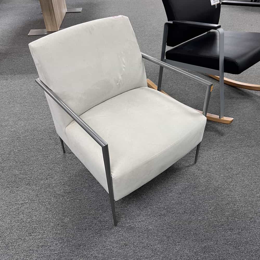 light grey micro fiber guest chair with metal arms hbu commercial