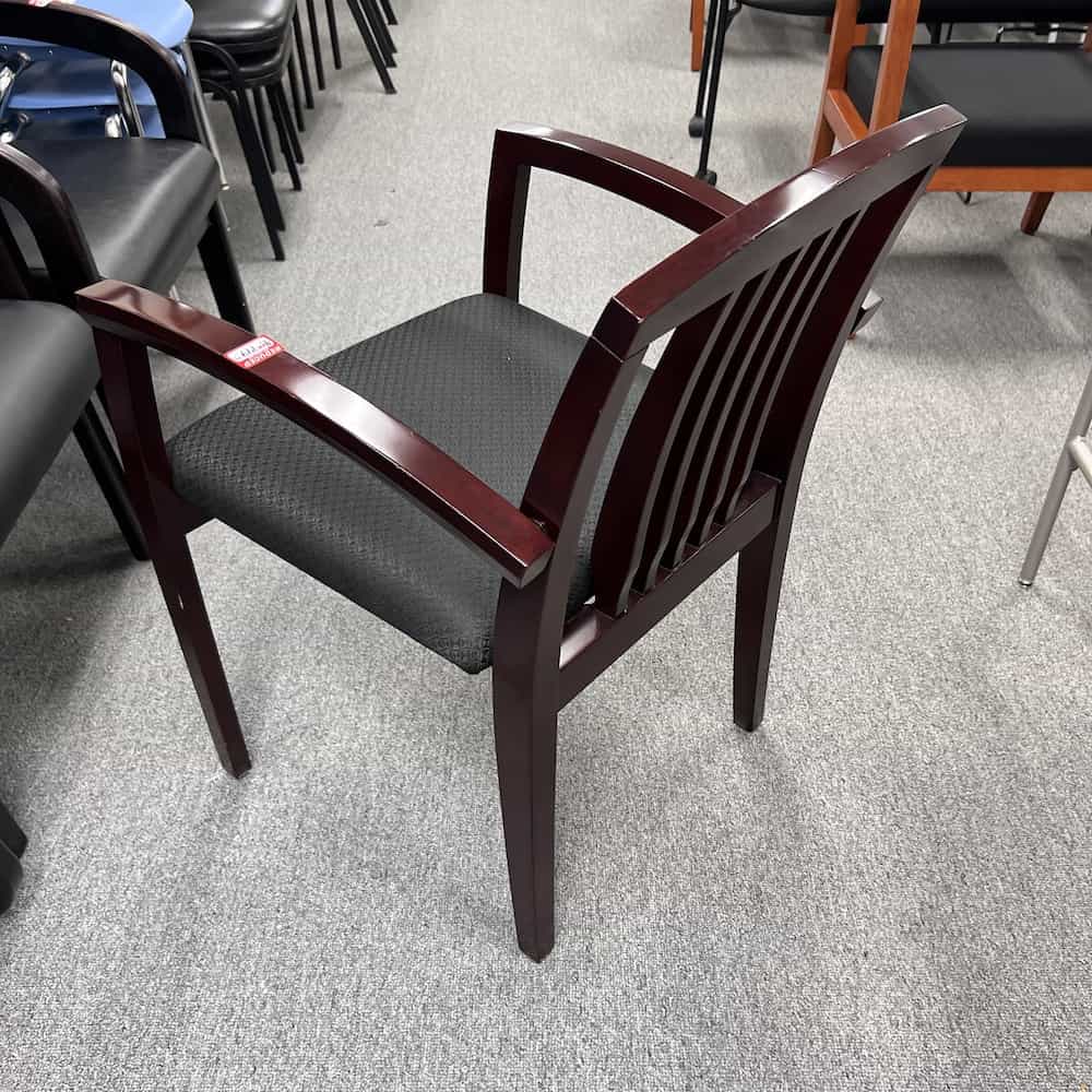 mahogany and black guest chair