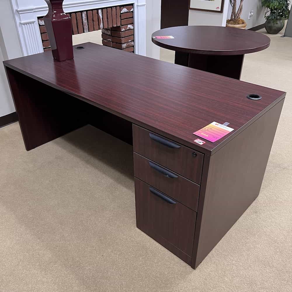 mahogany desk with single pedestal box.box.file