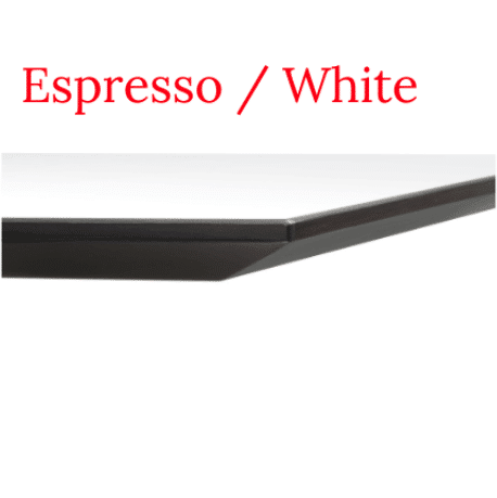espresso and white training table finish