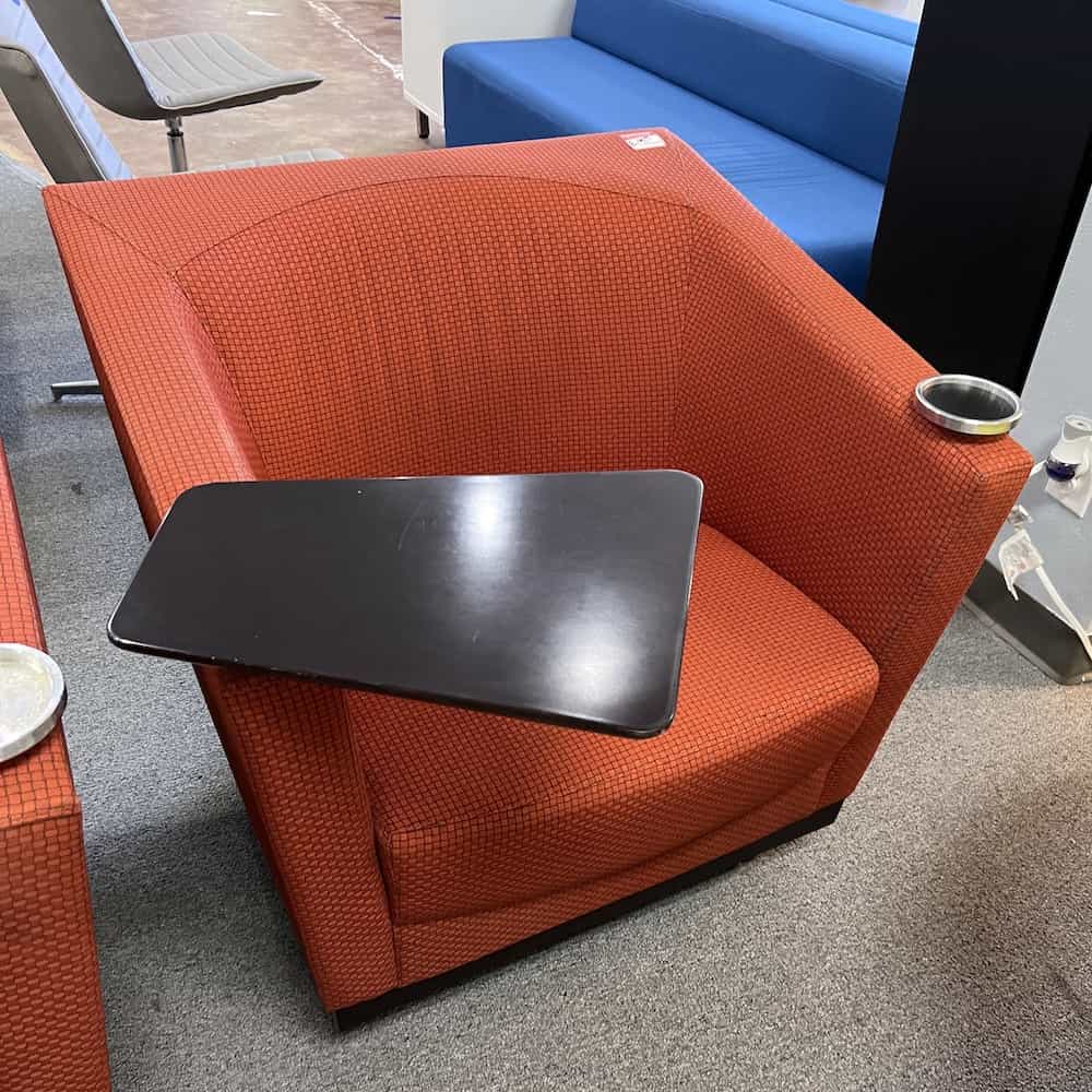 Rolling Chair with Swivel Table, orange