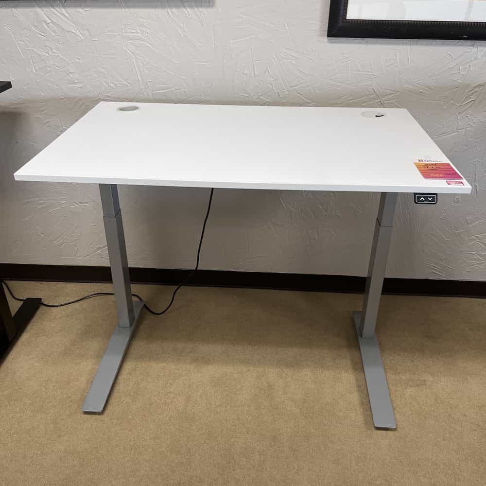 white height adjustable desk, jarvis