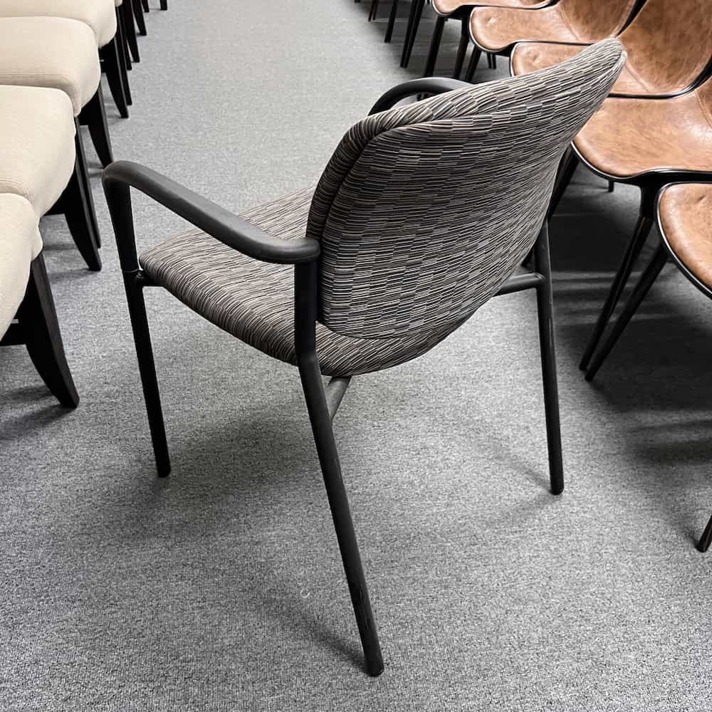 taupe and black stacking arm chair