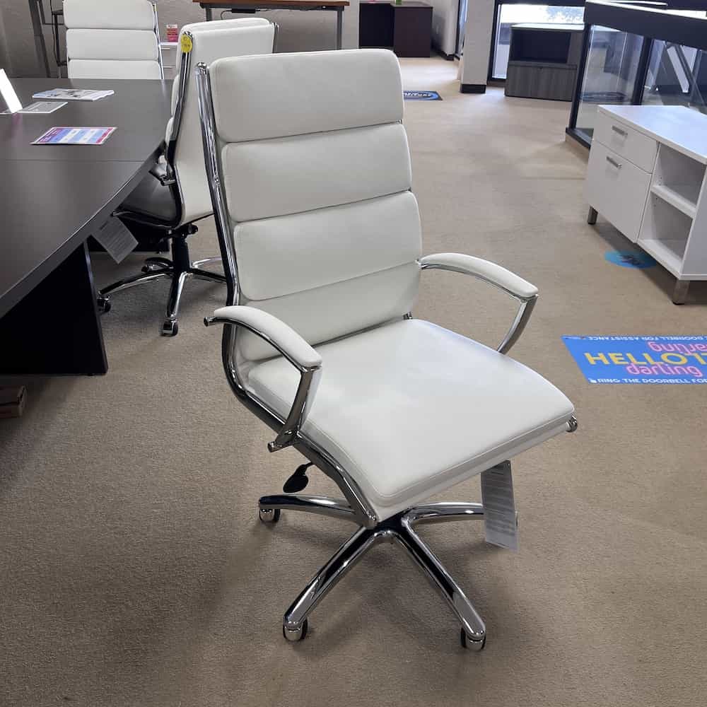 white and chrome modern office chair
