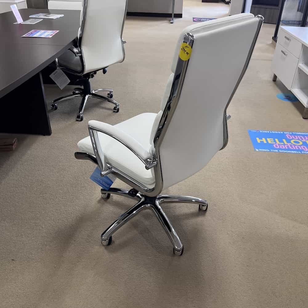 white and chrome modern office chair