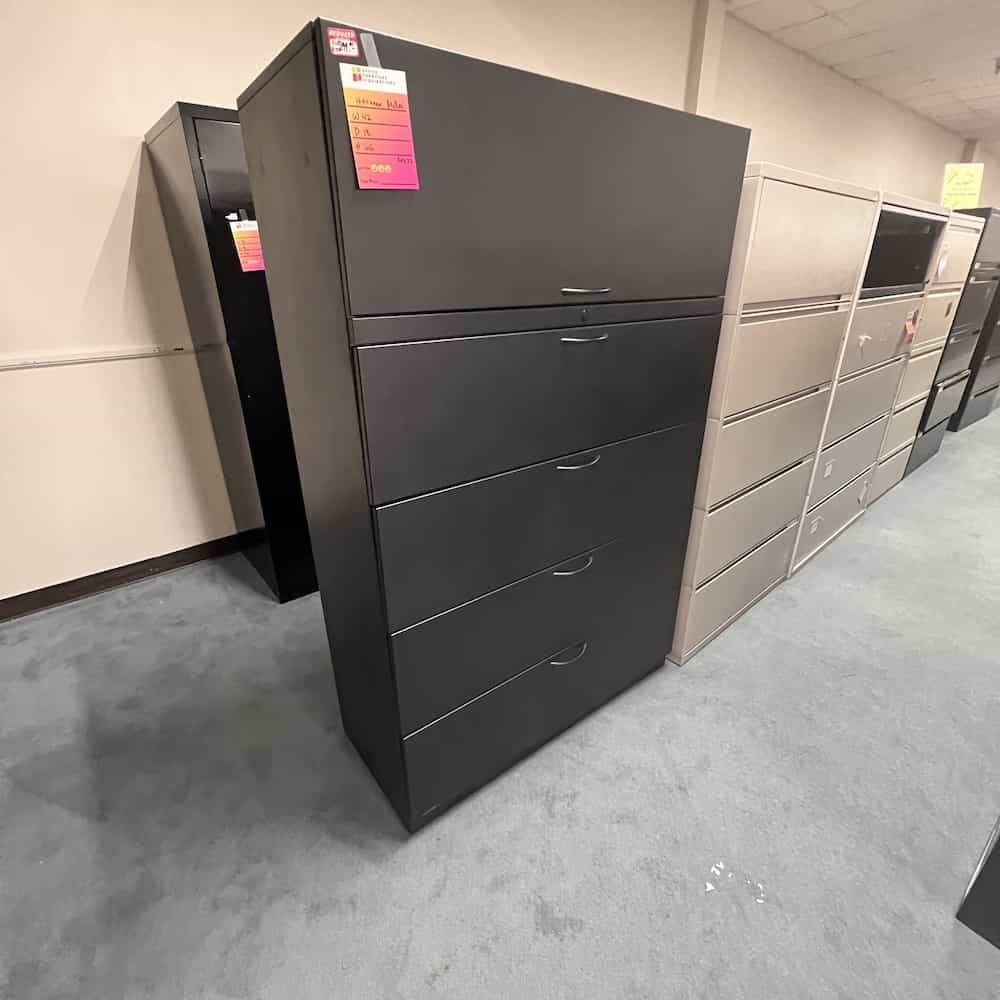 herman miller black metal file cabinet lateral 5 drawer