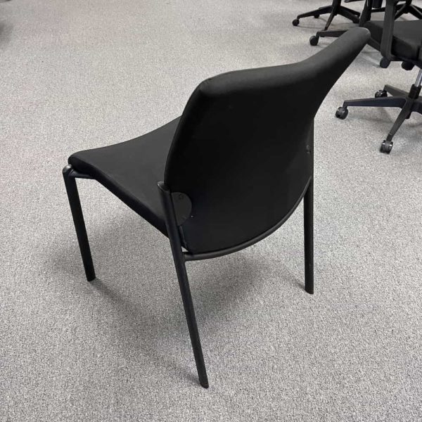 stacking guest chair, black, back view