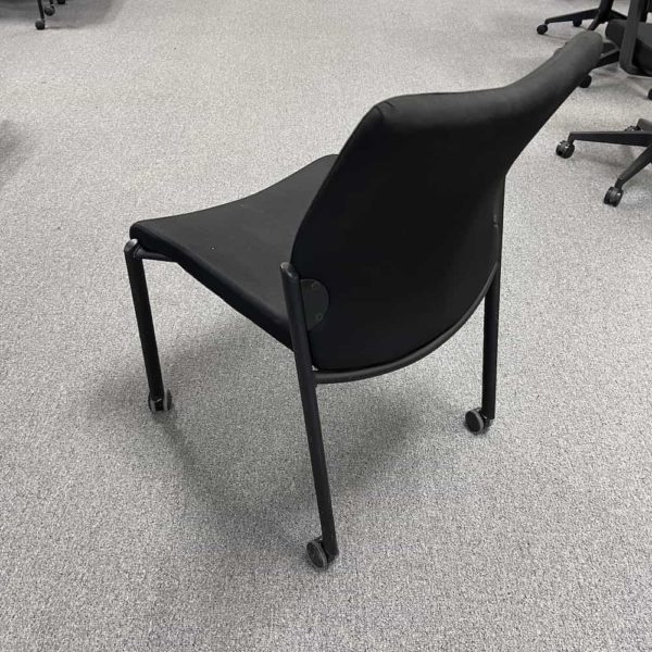 stacking guest chair, black, with wheels