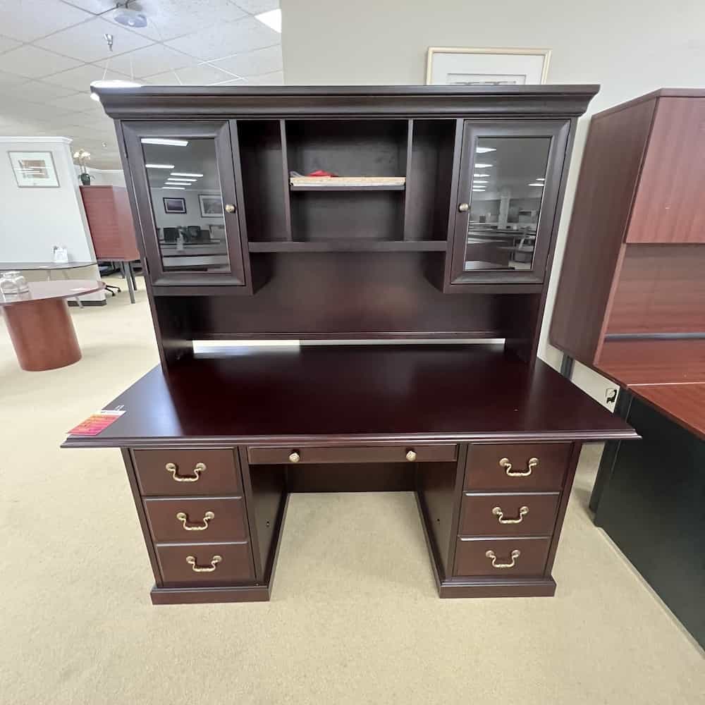 mahogany executive desk with hutch