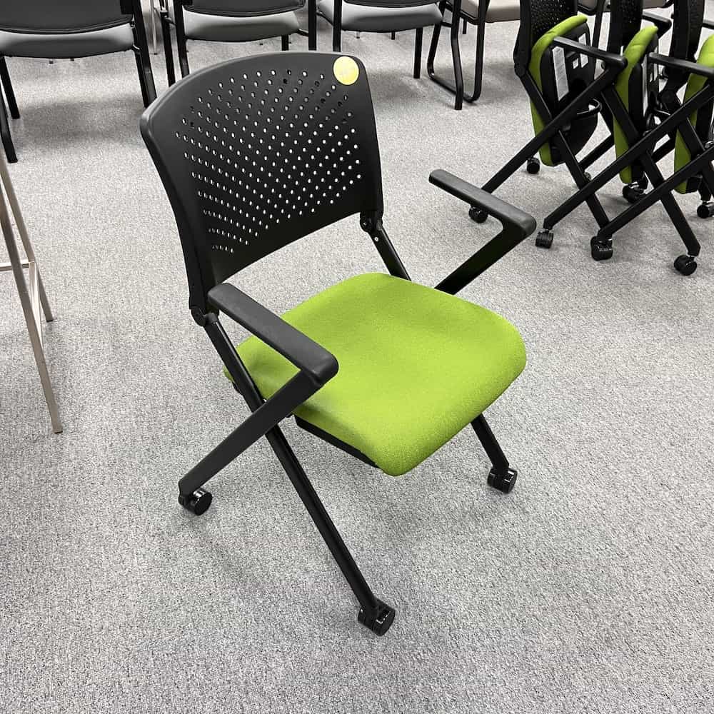green and black nesting rolling chair