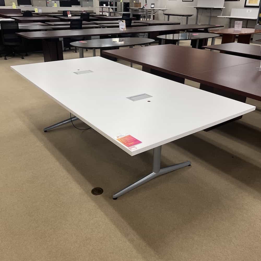 white rectangle conference table