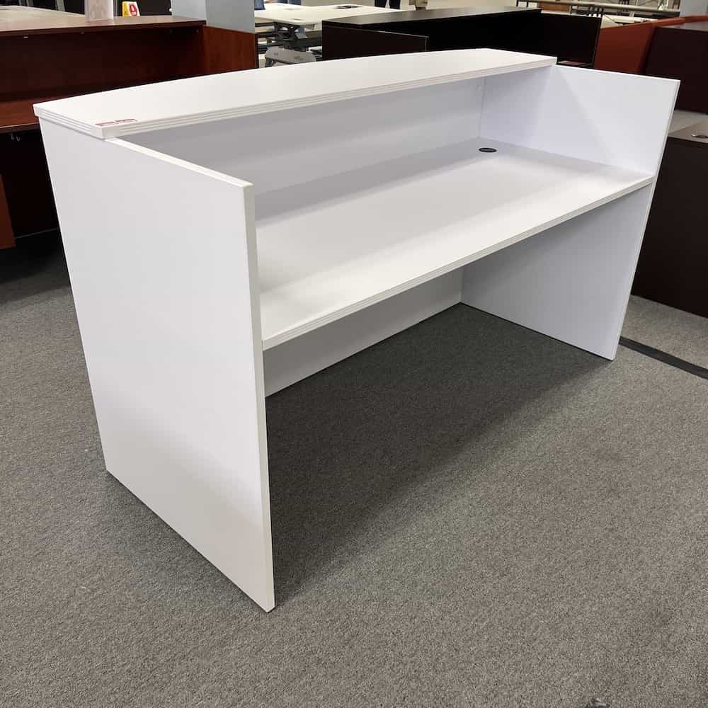 white reception desk