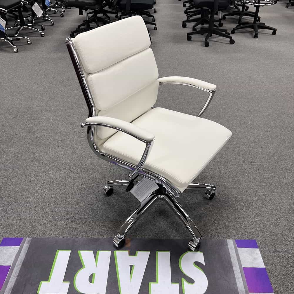 white and chrome Executive Office Chair