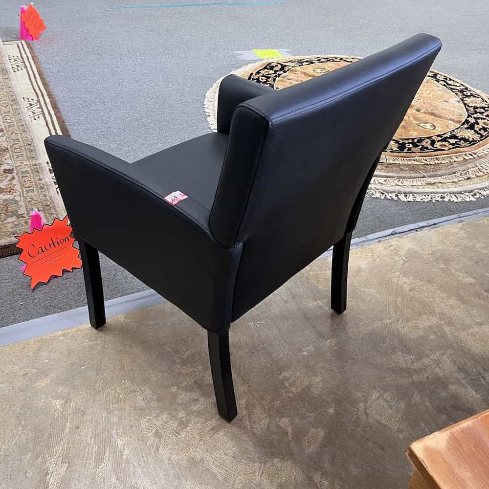 modern black vinyl arm chair