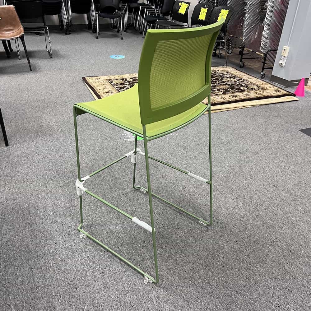 green stacking mesh bar stool break room