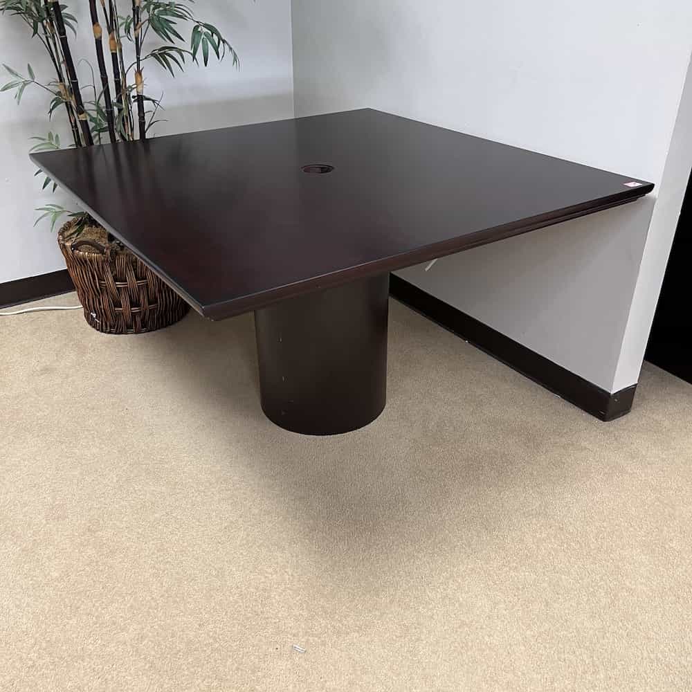 mahogany executive square break room table