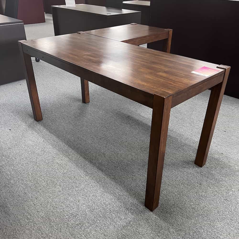 walnut l-desk right return