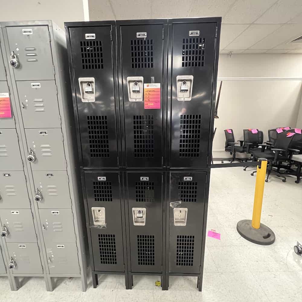 black metal 3x2 lockers vented