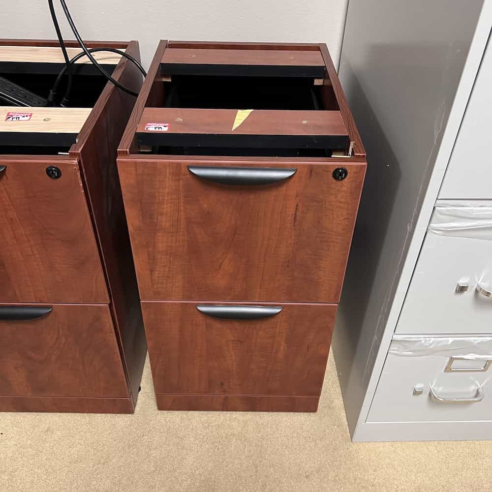 cherry two drawer vertical file
