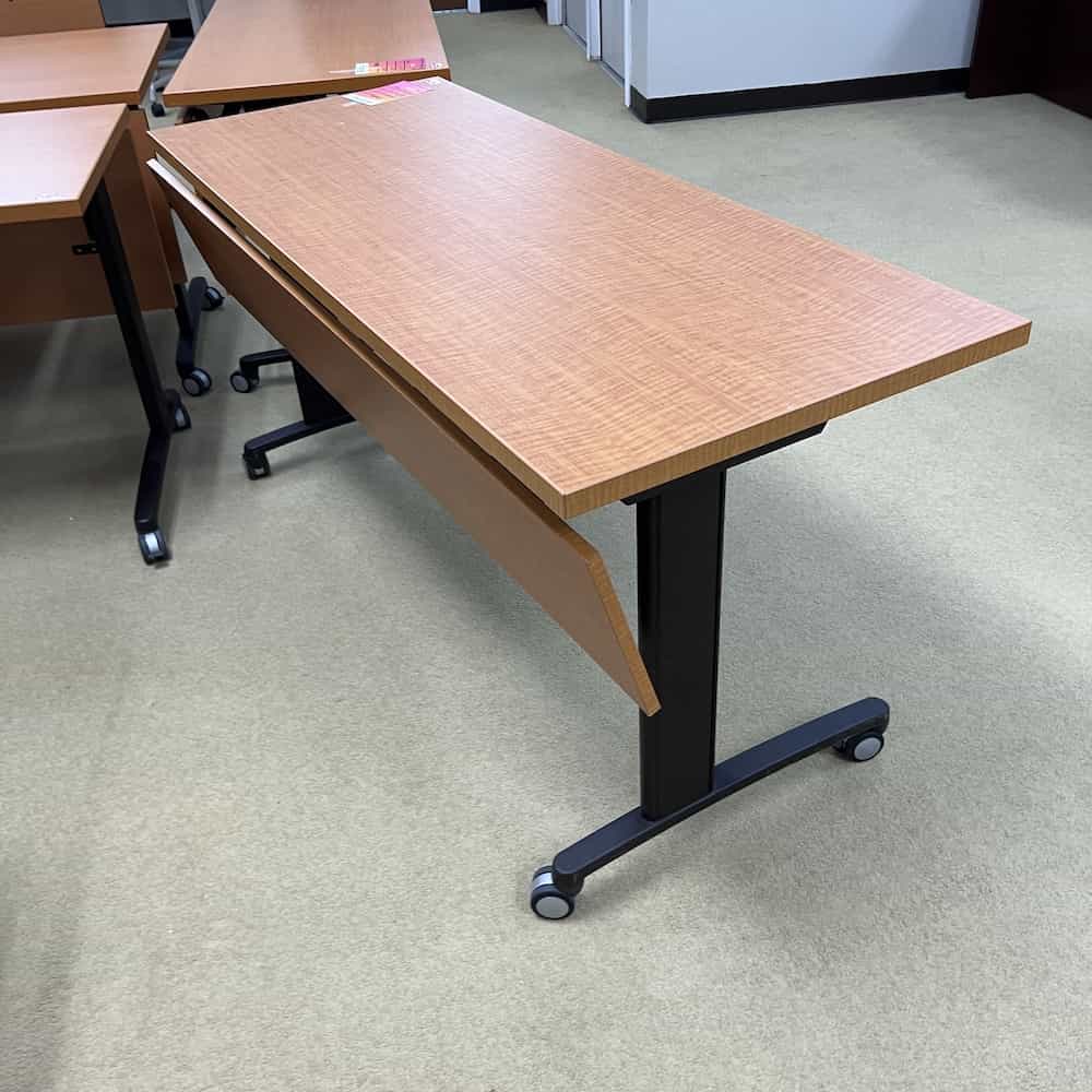 Height Adjustable Standing Desk, honey and black