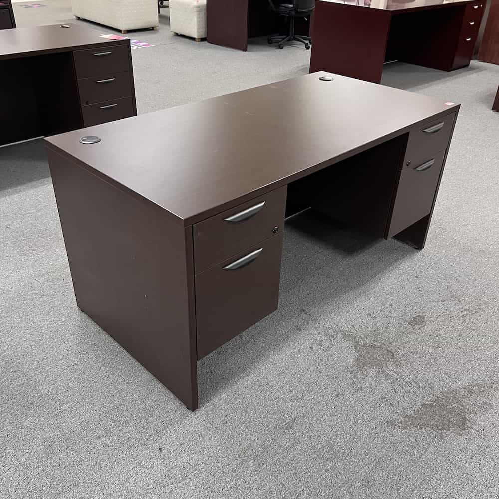 espresso desk with two hanging files