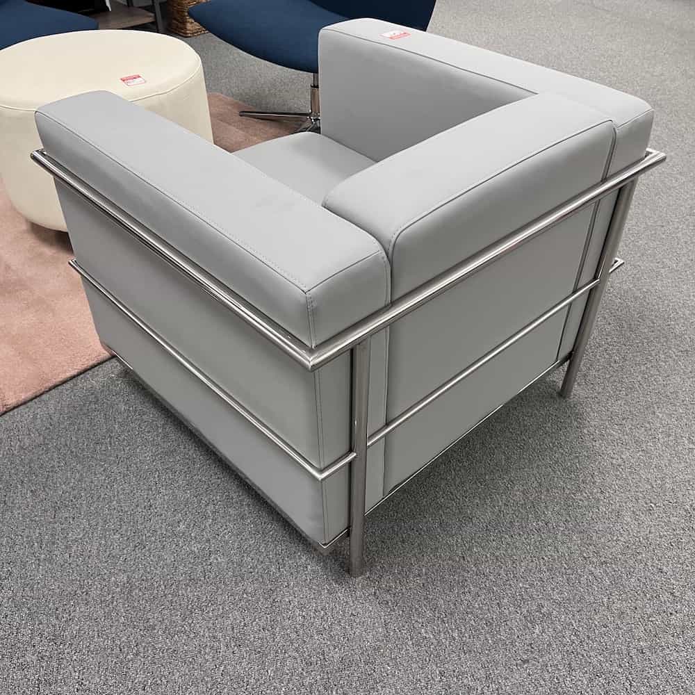 grey vinyl le corbusier chair