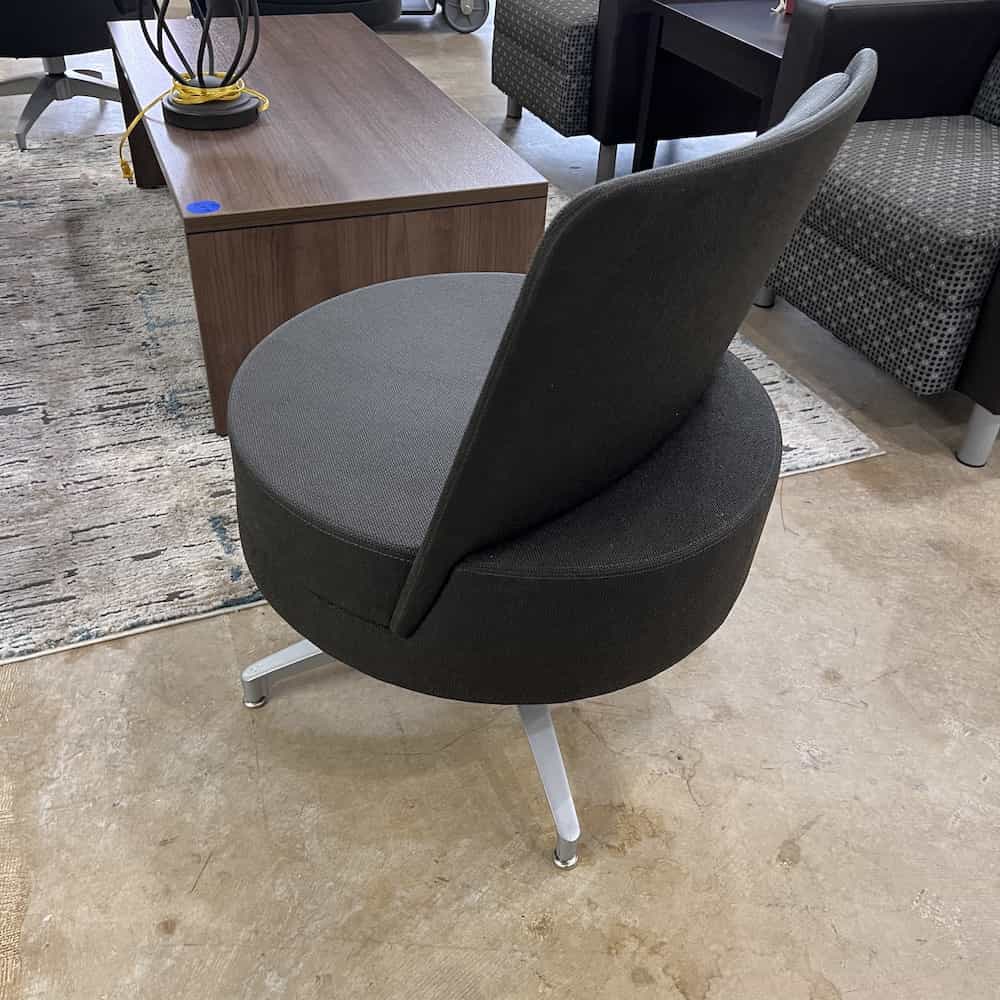 grey stool with back swivel