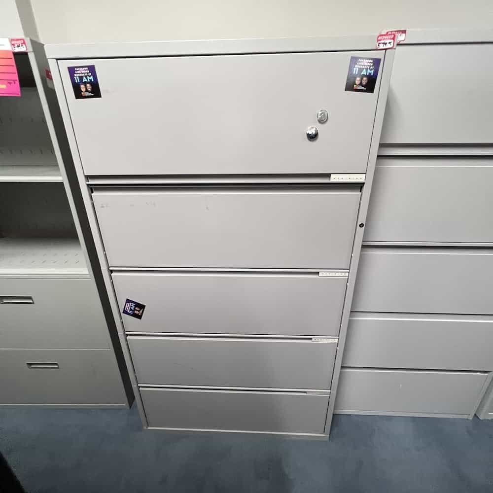light grey 5 drawer lateral file metal