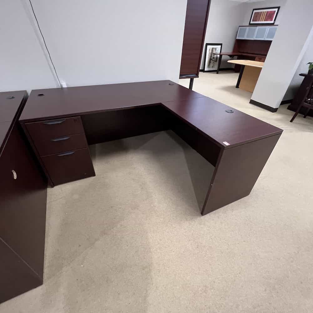 mahogany l-desk right return