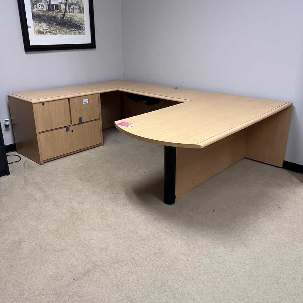 maple laminate u-desk left return