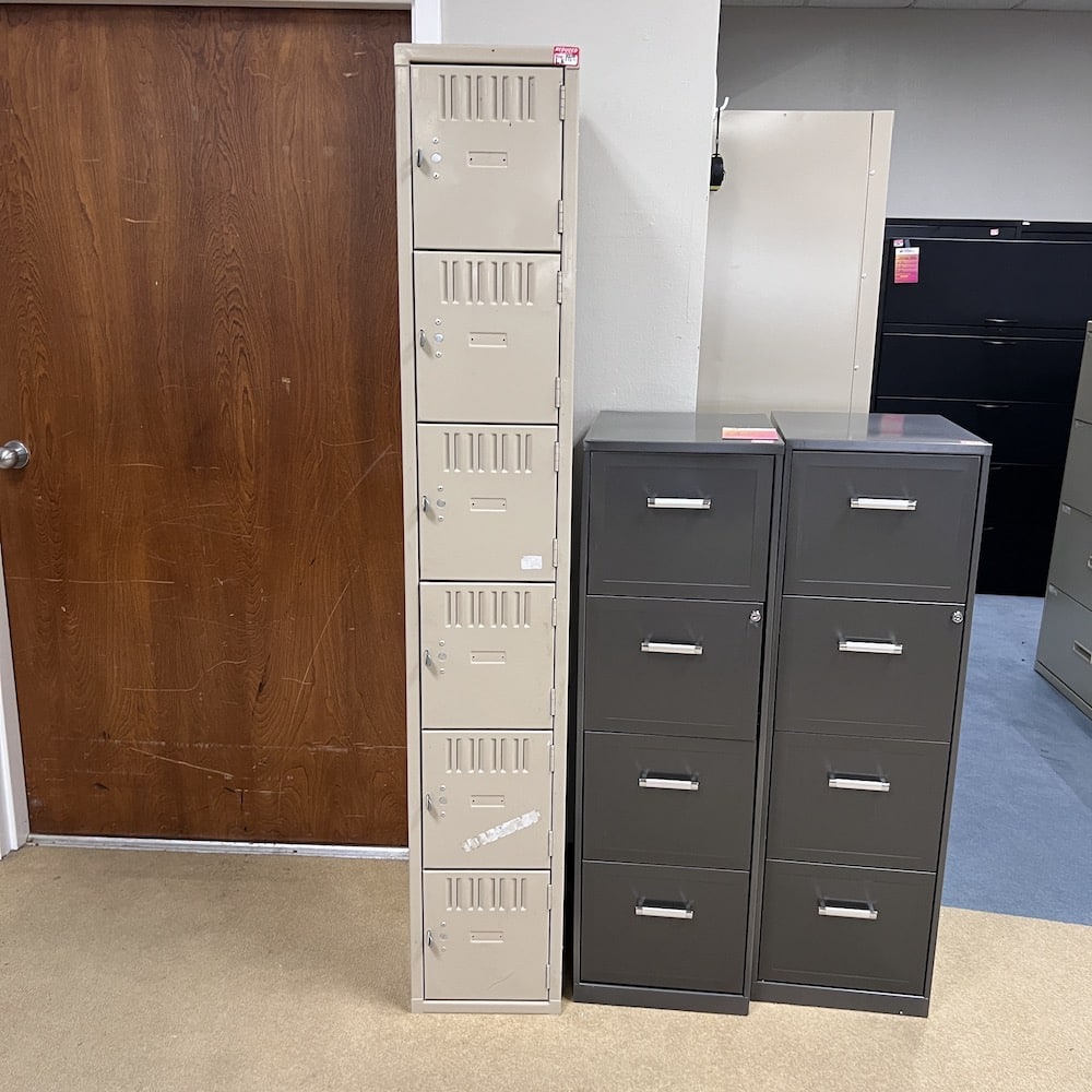 tan metal lockers, 6 tier