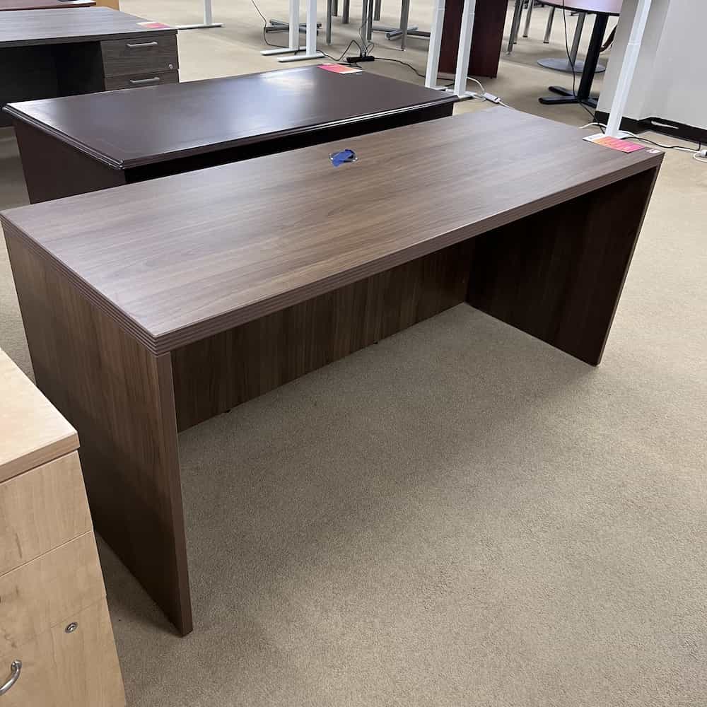 walnut laminate desk shell 66 x 24