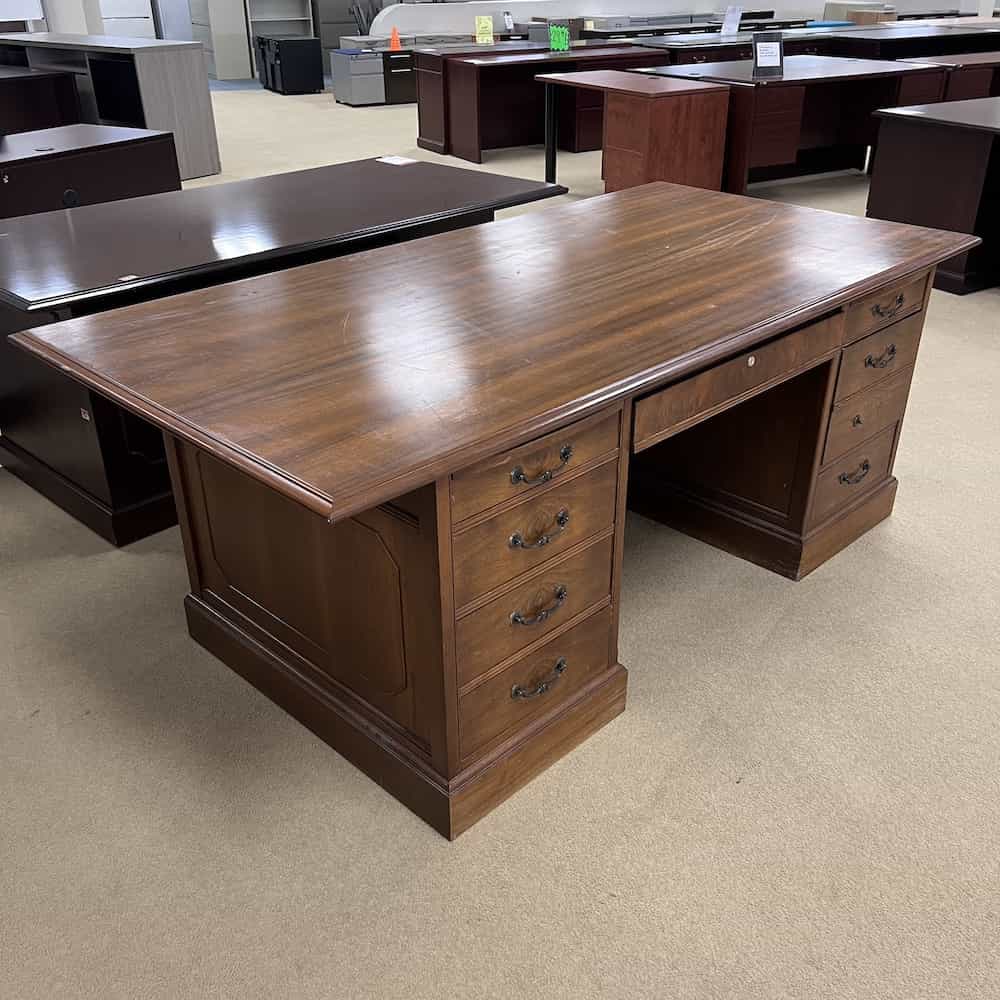 walnut executive xl desk vintage