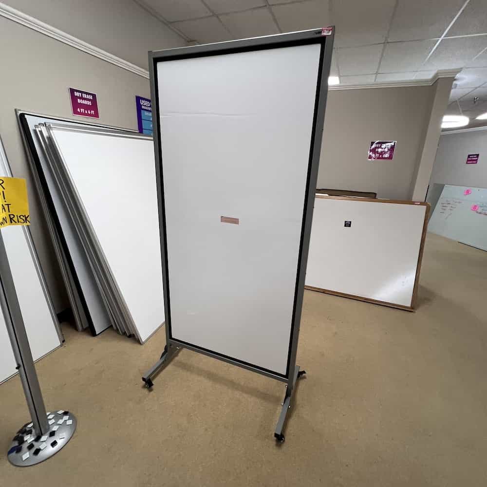 white dry erase rolling board partition lorell