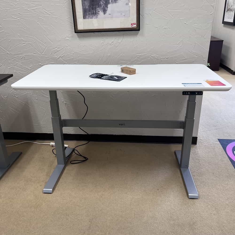 white height adjustable vari electric desk 60x30