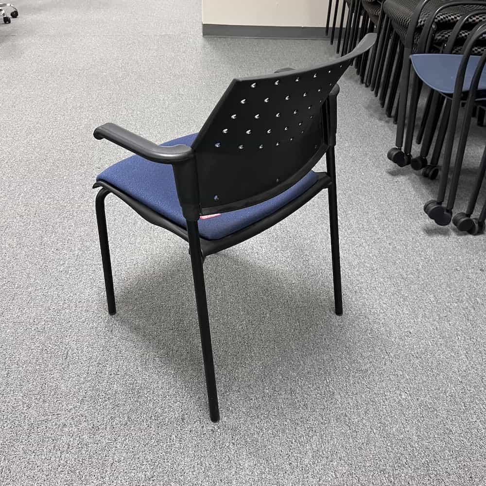 black and blue stacking global chair back