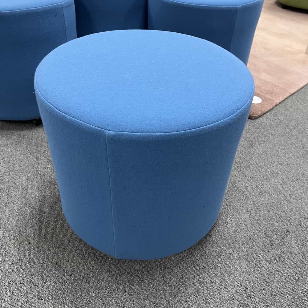 19" National Furniture Green Round Pouf Ottoman Office Furniture