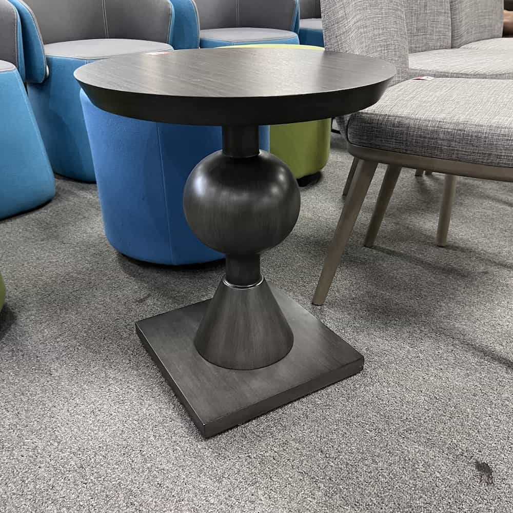 dark grey pedestal side table