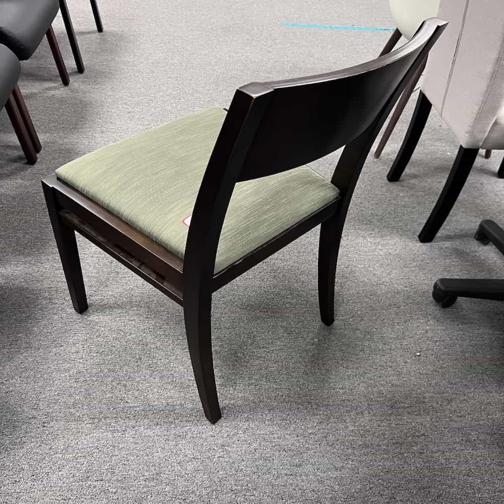 green and espresso guest chair
