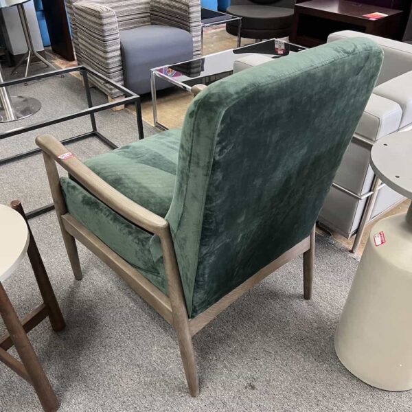 green and walnut lounge chair