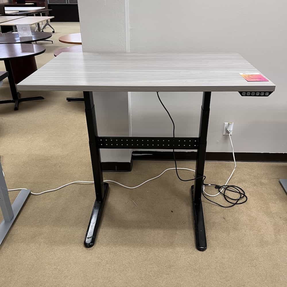 grey and black 48x30 height adjustable desk