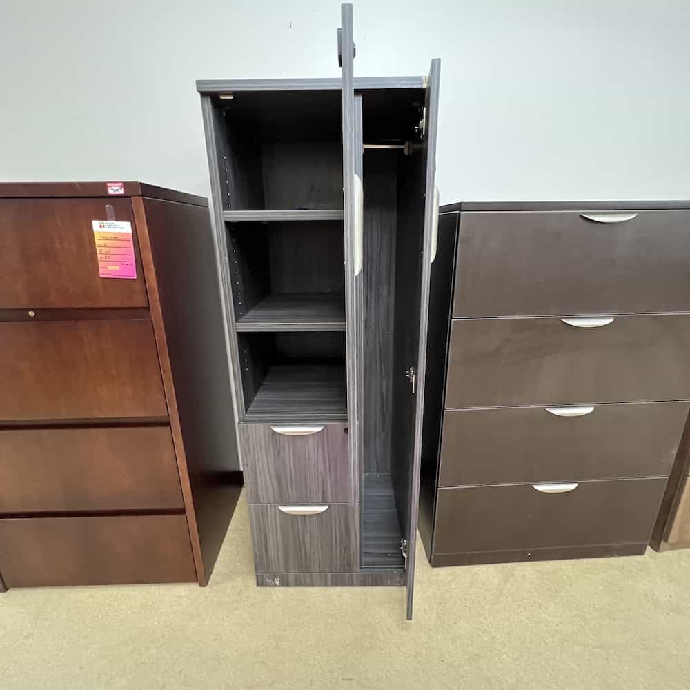 grey storage cabinet office wardrobe storage file/file, open