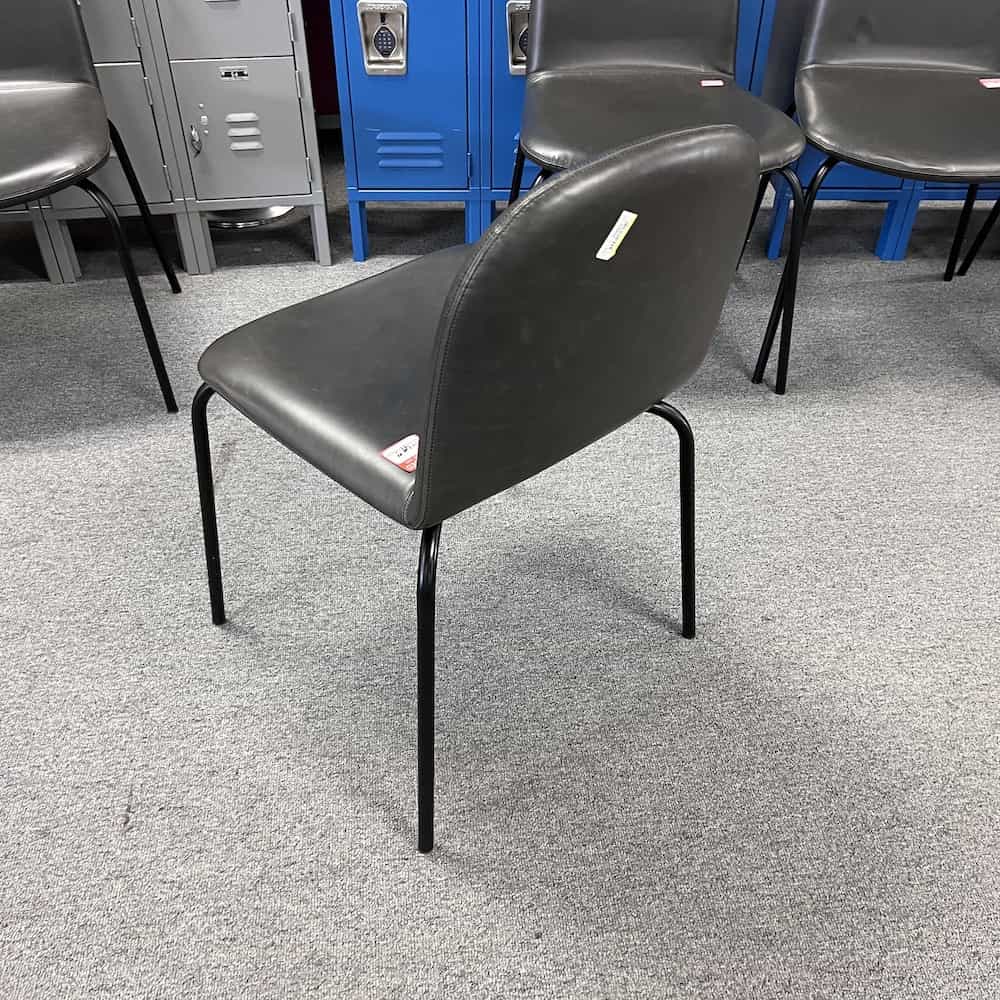 grey vinyl modern dining chair