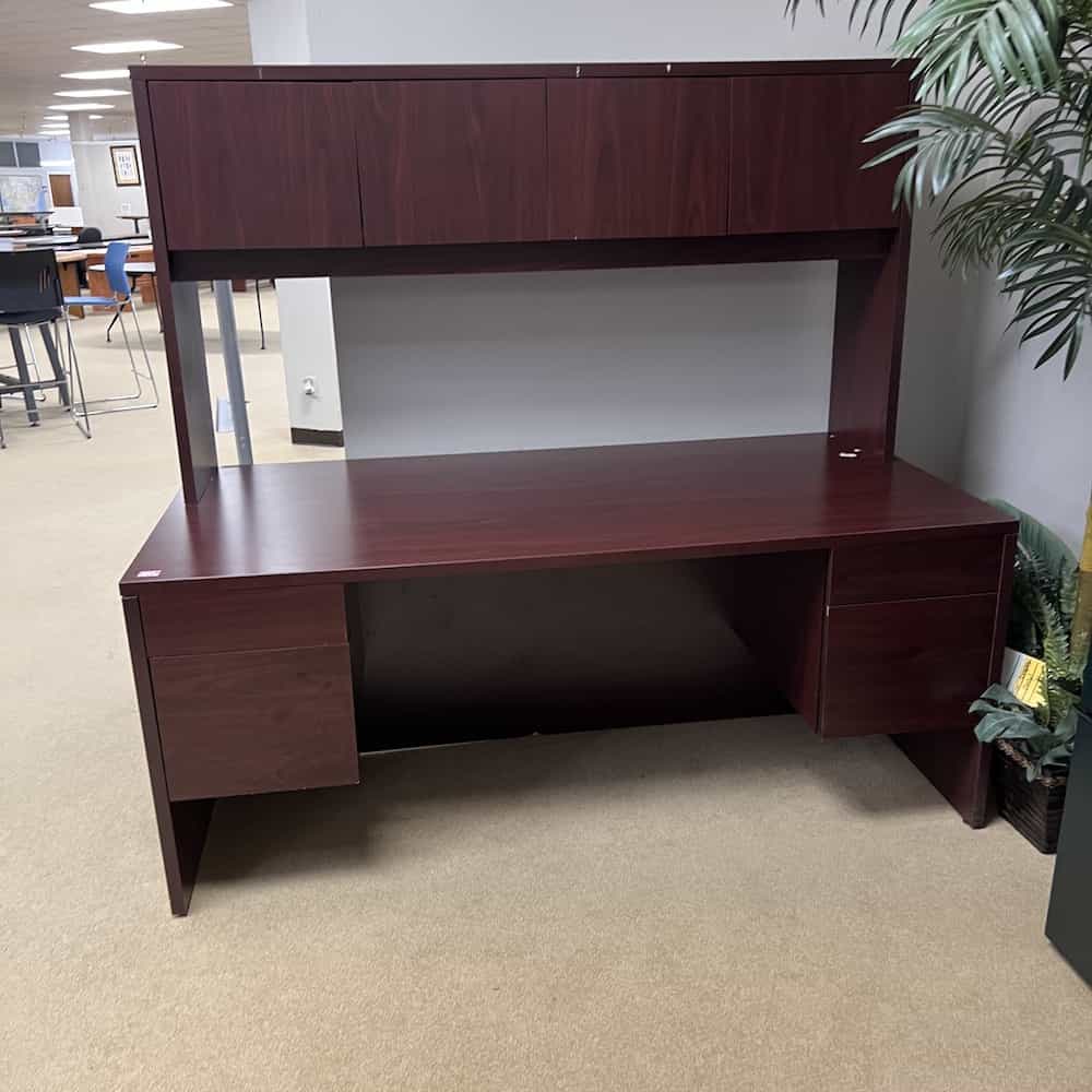 mahogany desk with hutch