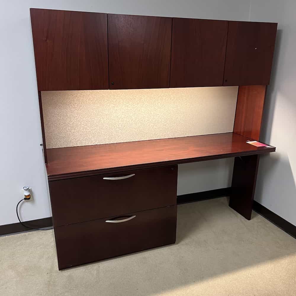 mahogany credenza with 2 drawer lateral and hutch