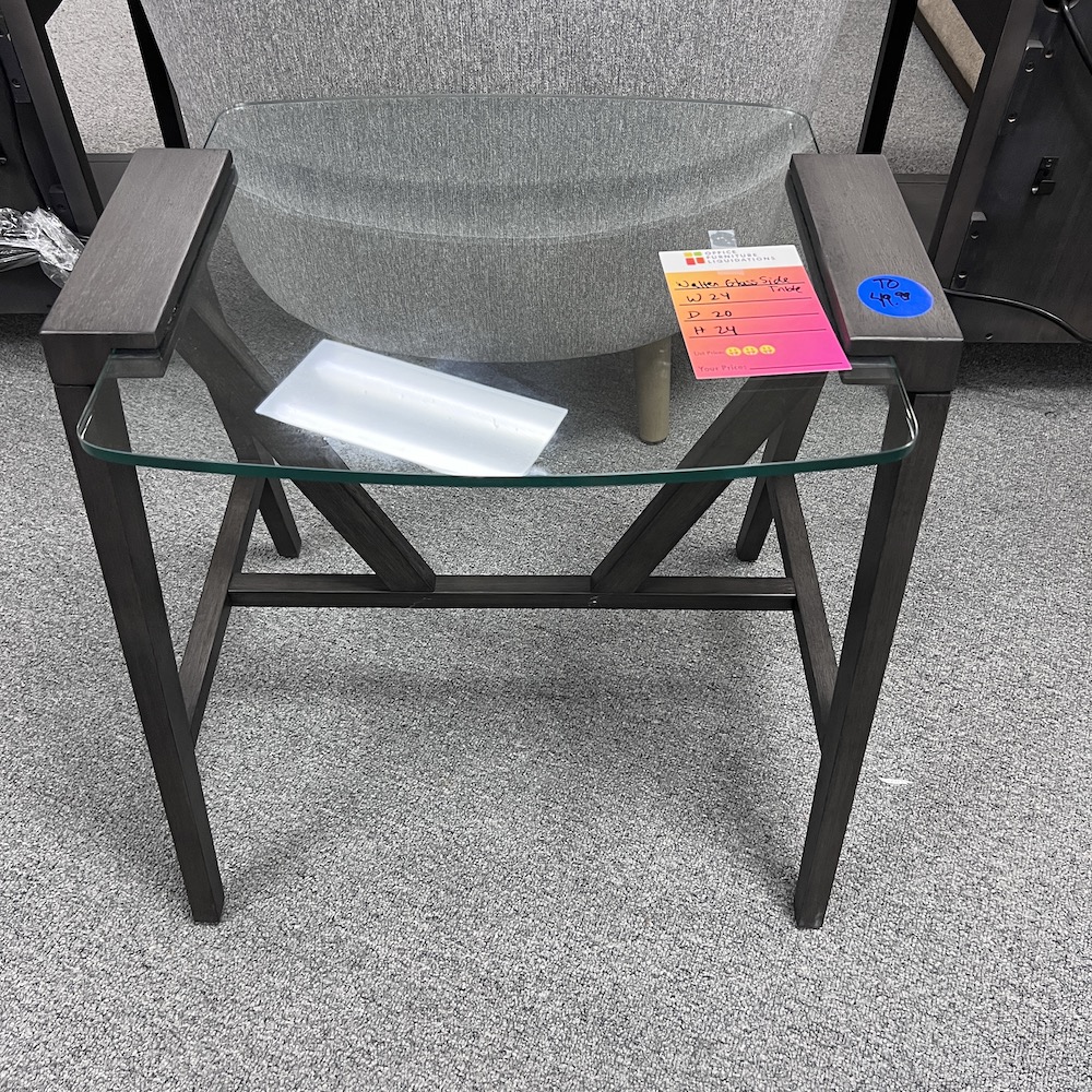 dark grey glass side table