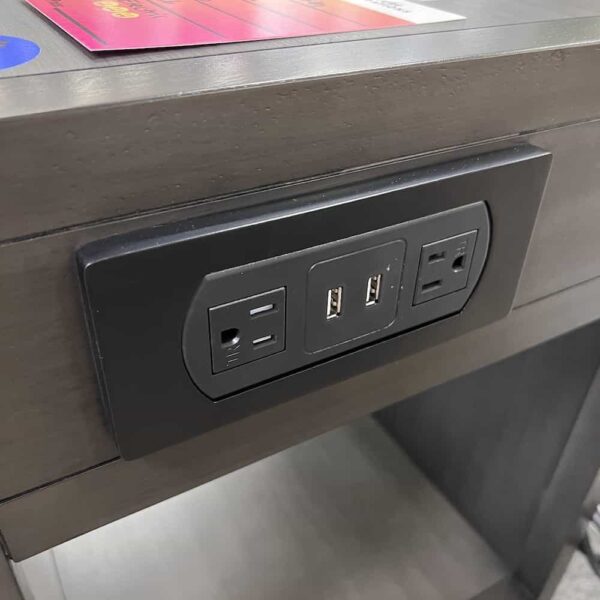 walter dark grey nightstand electric plug