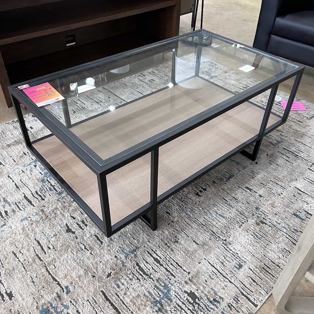 modern glass industrial coffee table